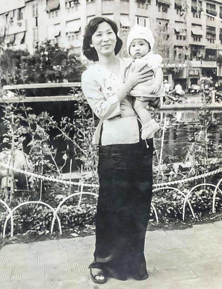 Murphy as an infant with her mother, who worked as a tailor after the family immigrated to the U.S.
