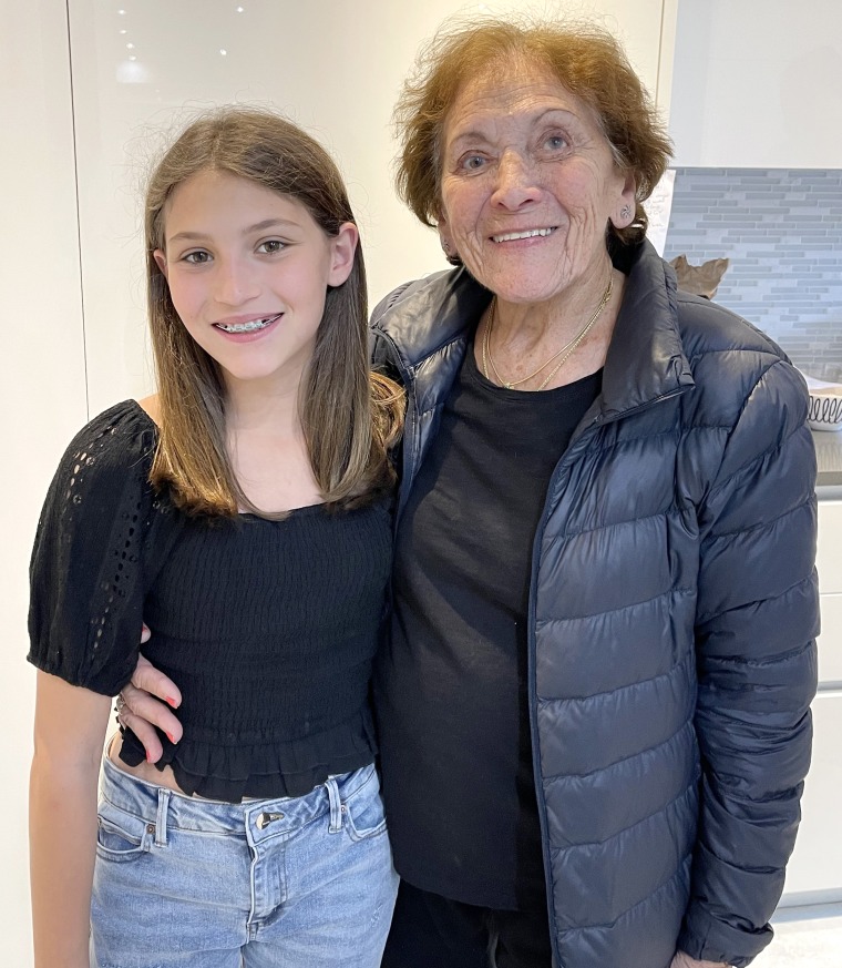 Harli Glatt with her great-grandmother, Anna Durst, who survived the Holocaust.