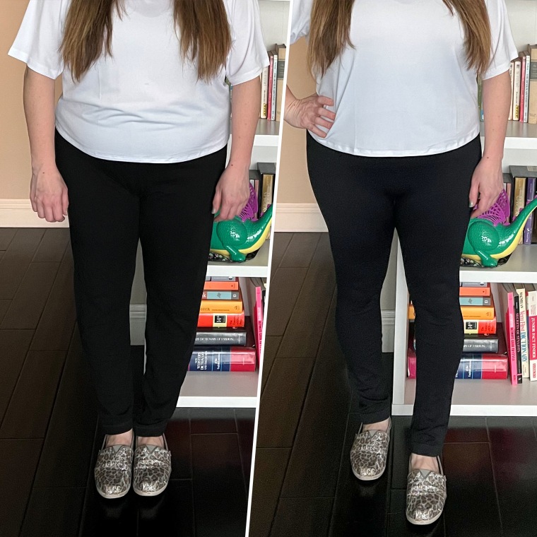 Before and after of Shapermint leggings
