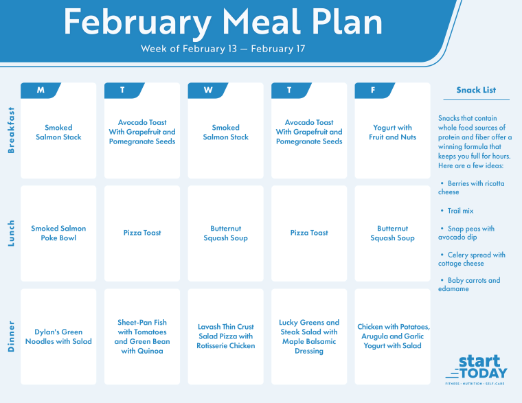Start TODAY meal plan for the week of February 13