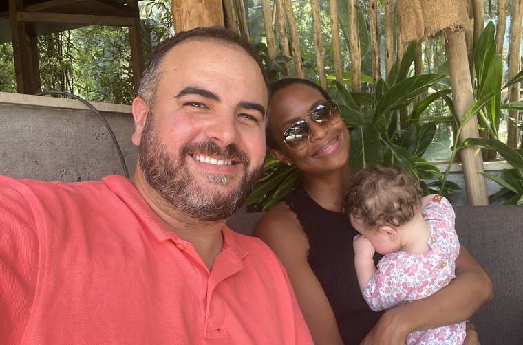 Layla-Joy Williams with her husband and their daughter.