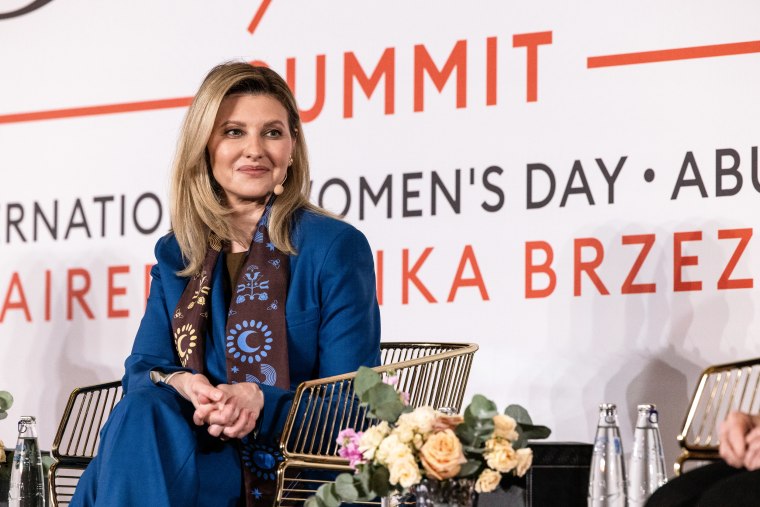 Ukraine's first lady Olena Zelenska joins the second annual Know Your Value and Forbes' 30/50 Summit in Abu Dhabi on International Women's Day.