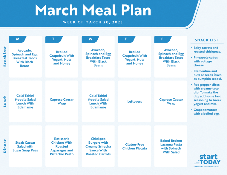 Start TODAY's healthy meal plan for the week of March 20, 2023
