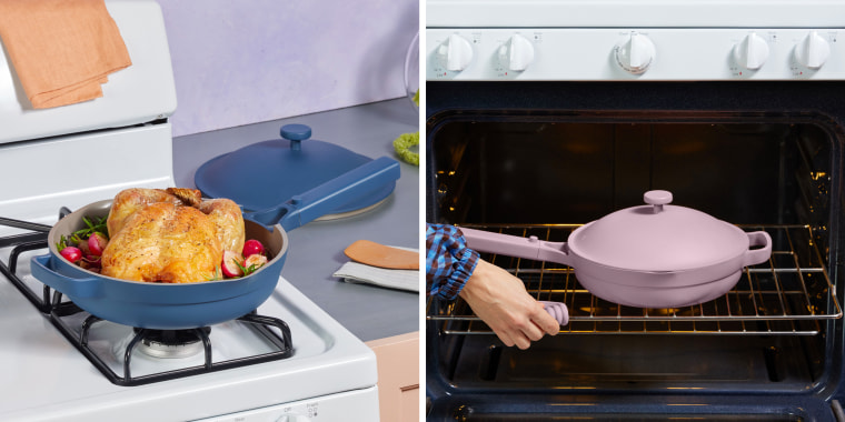 The Always Pan 2.0 is oven-safe up to 450 degrees Fahrenheit and has a longer lasting nonstick interior than the original pan.