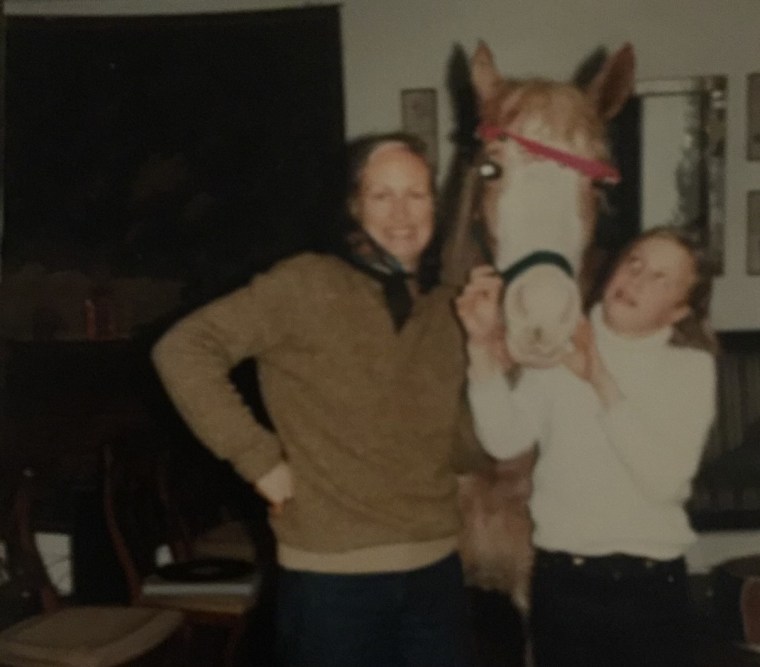 Mika Brzezinski as a teenager with her mom, Emilie Brzezinski.