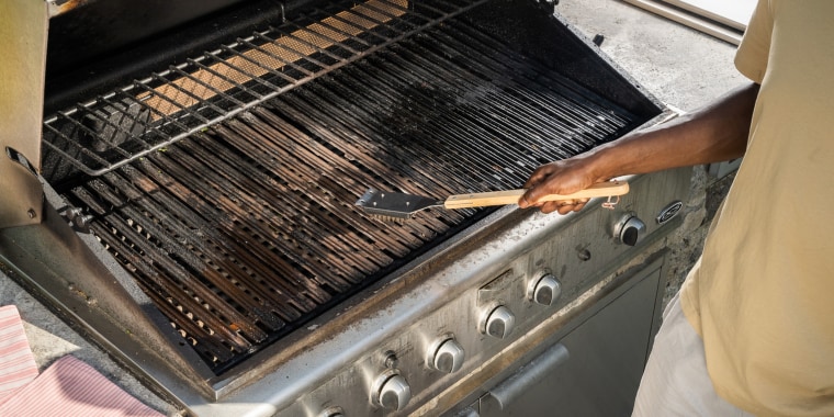Cleaning your grill while it’s hot makes it easier to remove dirt, grime and grease, according to experts.