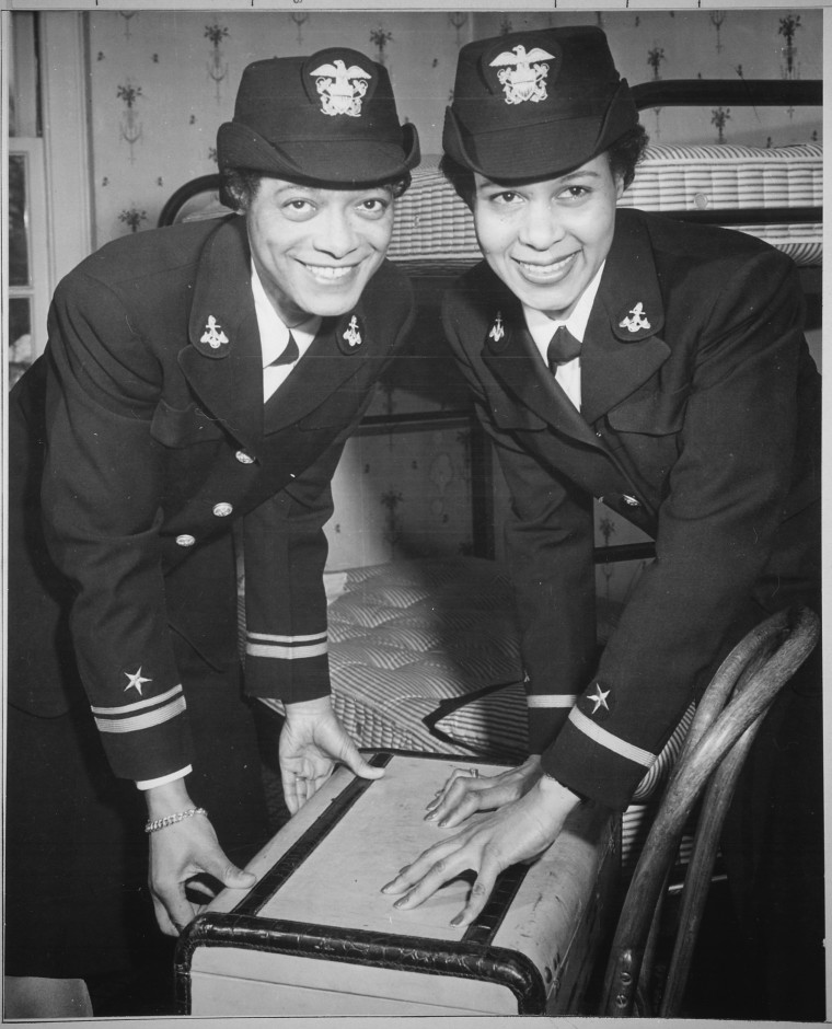 Harriet Pickens and Frances Wills, the first Black WAVES officers.
