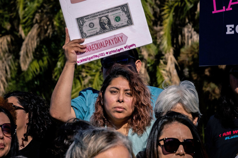 San Diego city officials and activists came together to call on business and government officials to address pay inequities for Latinas in San Diego, CA on Dec. 8, 2022. According to Mexican-American Women's National Association or MANA, Latina Equal Pay