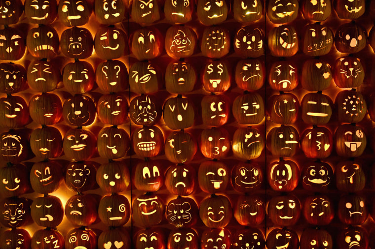 Nearly 100 jack-o'-lanterns stacked on top of each other in Croton-on-Hudson, New York, ahead of Tuesday's Halloween celebration. The pumpkins on display are part of one of America's great annual traditions: The Great Jack O'Lantern Blaze featurin