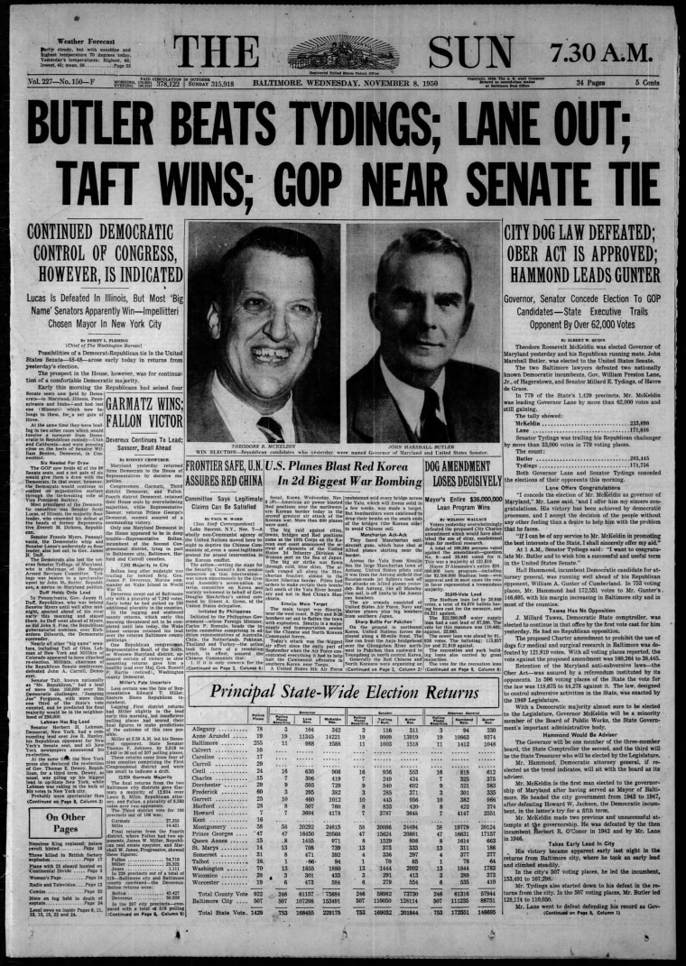 \"Butler Beats Tydings\"