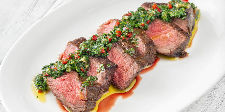 Sliced strip steak