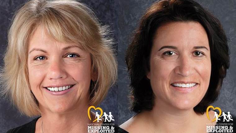 Age progressed images of Stacie and Susan to 50 years old