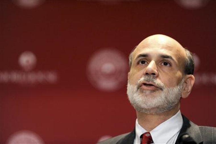 Federal Reserve Chairman Ben Bernanke delivers a lecture at Morehouse College in Atlanta