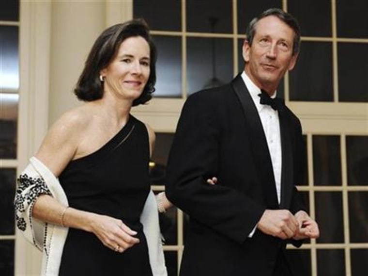 File photo of Governor Sanford arriving with his wife for a dinner held for the National Governors Association at the White House
