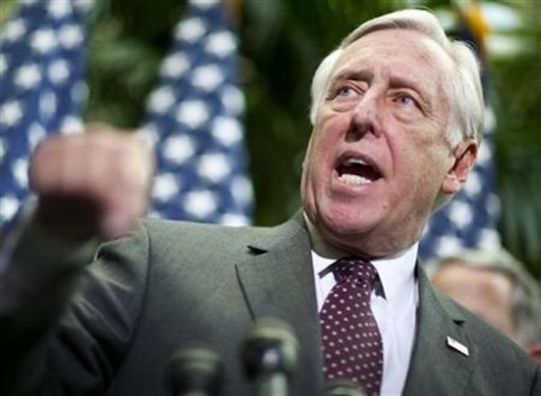 House Majority Leader Rep. Steny Hoyer speaks at a press conference on Capitol Hill