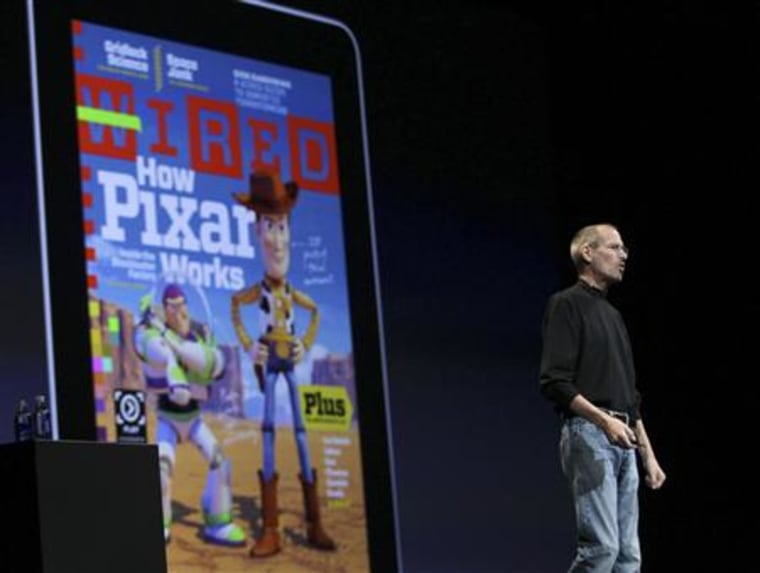 Apple CEO Steve Jobs talks about iPad applications during his appearance the Apple Worldwide Developers Conference in San Francisco