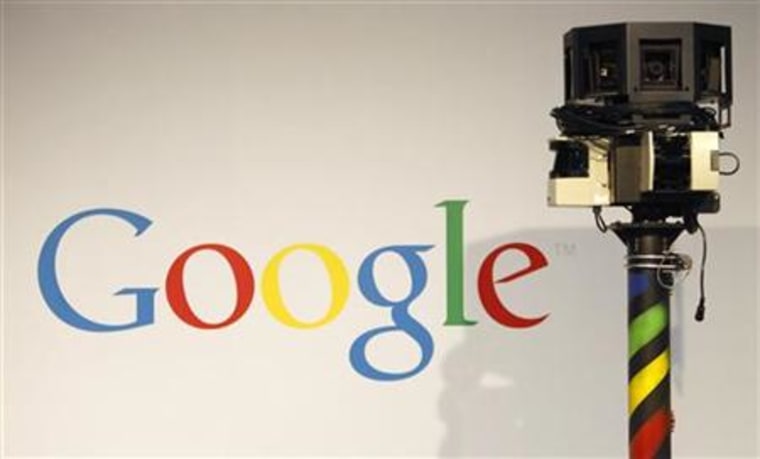 A camera used for Google street view is pictured at the CeBIT computer fair in Hanover