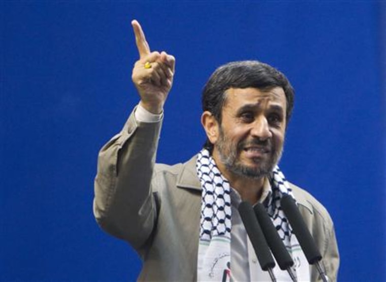 Iranian President Mahmoud Ahmadinejad speaks during  Friday prayers in Tehran