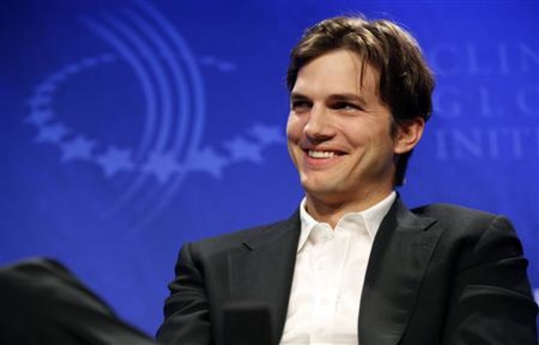 Ashton Kutcher participates in a panel discussion at the Clinton Global Initiative in New York
