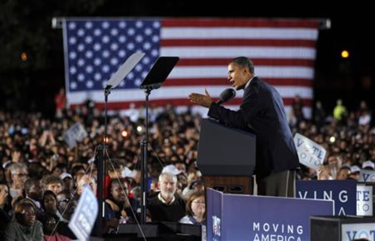 U.S. President Obama campaigns for Ohio Governor Strickland at a midterm election campaign rally at Ohio State University in Columbus