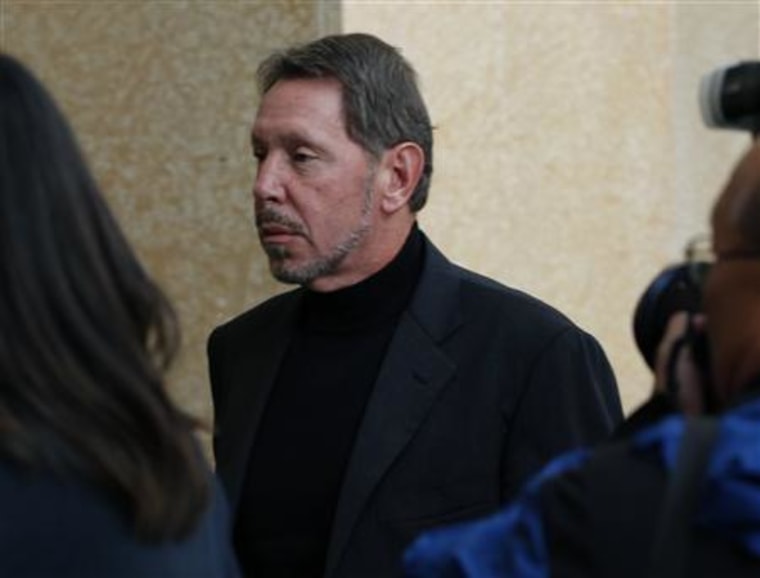 Oracle CEO Larry Ellison enters U.S. District Court in Oakland