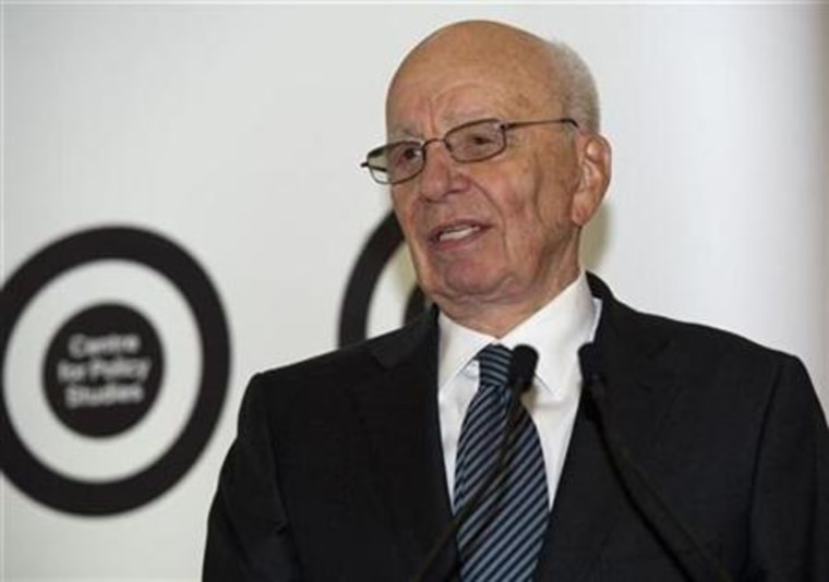 Rupert Murdoch, chairman and chief executive of News Corporation, delivers a public lecture in honour of former British Prime Minister Margaret Thatcher at Lancaster House in London