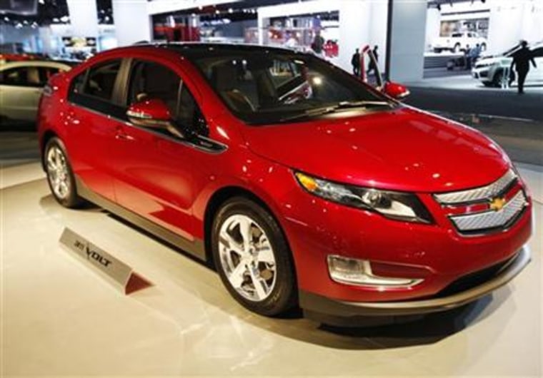 A Chevrolet Volt is on display during the press days for the North American International Auto show in Detroit