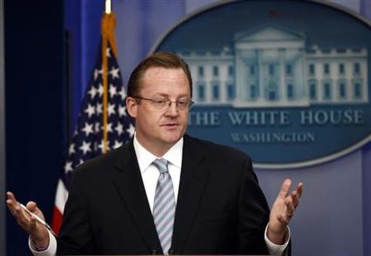 White House Press Secretary Robert Gibbs answers questions during the press briefing at the White House in Washington