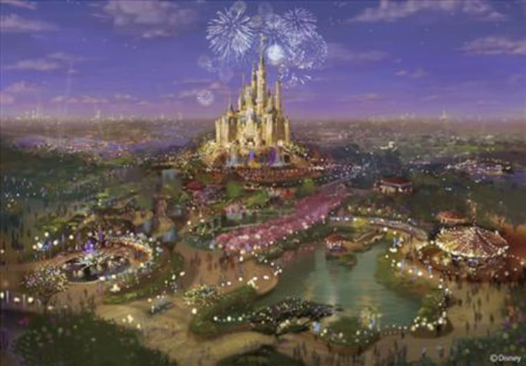 An image shows an artist's impression of Shanghai Disney Resort in this handout released by Disney Parks