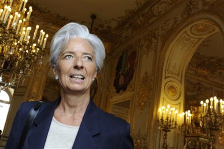 France's Finance Minister Lagarde arrives to attend the 17th Children's Parliament at the National Assembly in Paris