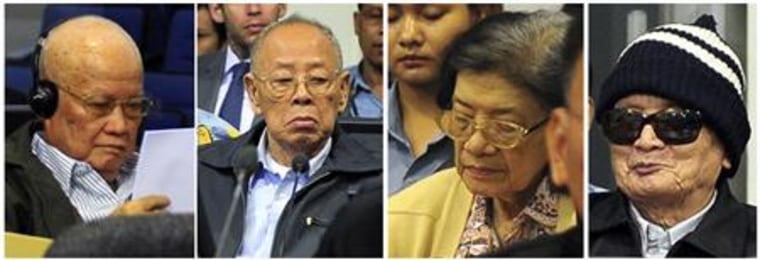 Combination photo shows four former Khmer Rouge leaders during their trial at the ECCC on the outskirts of Phnom Penh