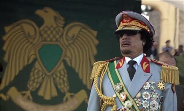 Libya's leader Gaddafi attends a celebration of the 40th anniversary of his coming to power in Tripoli
