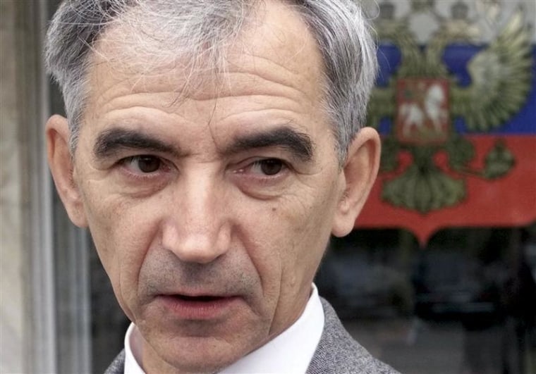 File photo of Russian physicist Valentin Danilov standing outside the Krasnoyarsk regional court