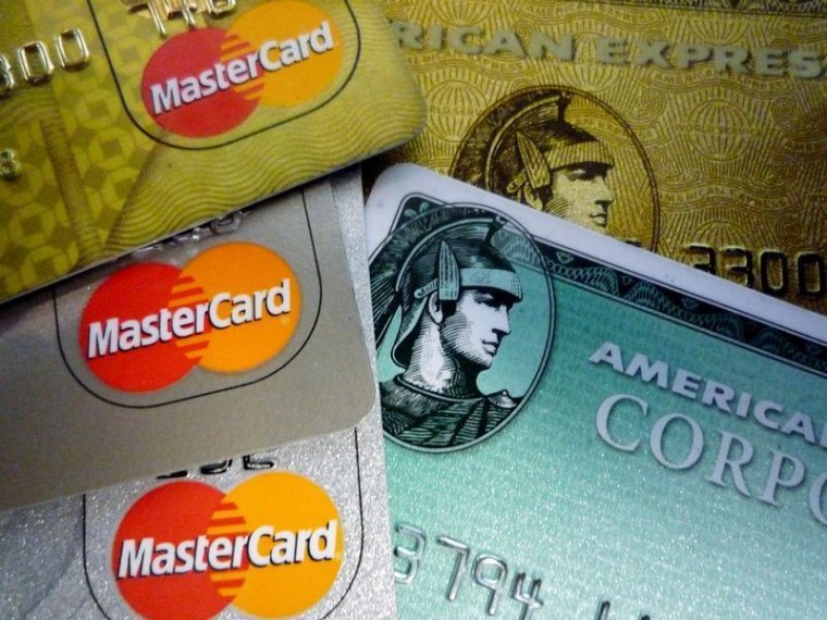 American Express and MasterCard credit cards are shown in Washington
