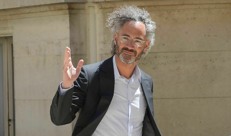 CEO Palantir Alex Karp arrives at the Tech for Good Summit on May 15, 2019 at Hotel de Marigny in Paris.