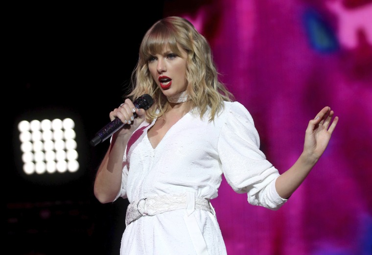 Taylor Swift performs in 2019. She called out President Donald Trump on the changes being made at the U.S. Postal Service before the November election.