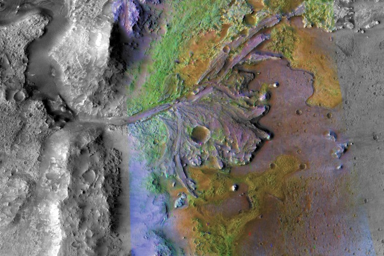 The Jezero Crater on Mars.