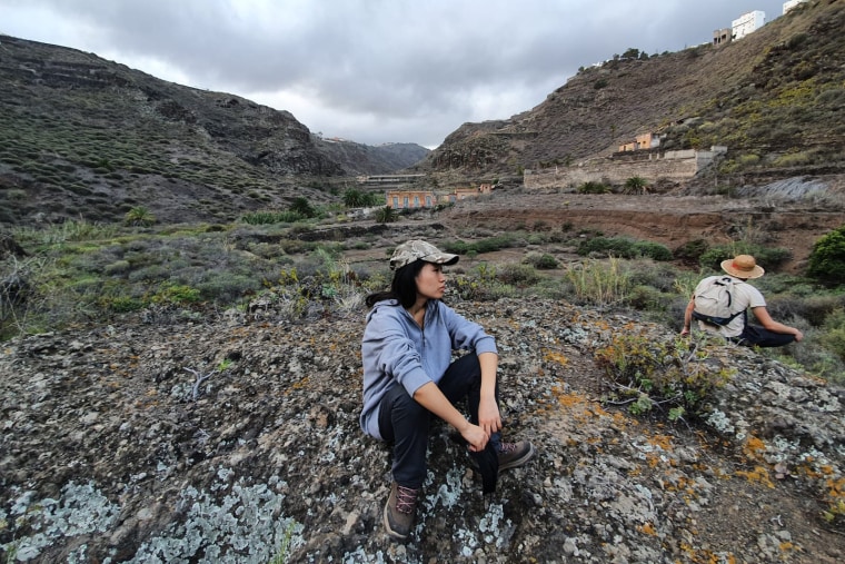 Yilin Ye, 25, takes a break while exploring Spain’s "Gran Canaria” mountains in 2020.