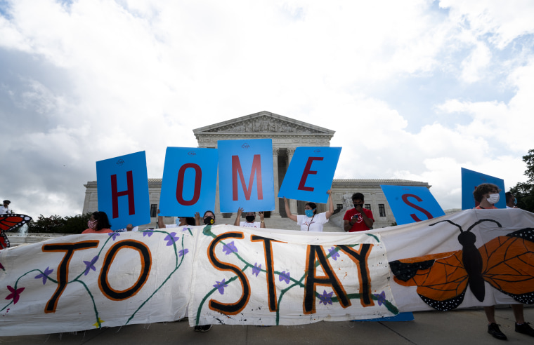 Dreamers and DACA supporters rally outside the US Supreme Court on Thursday, June 18, 2020.