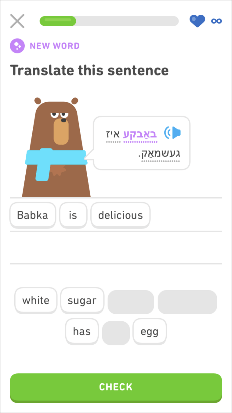 Duolingo's Yiddish course.