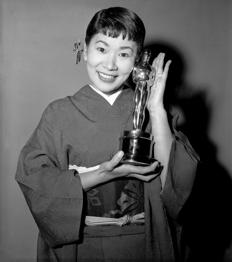 Japanese actress Miyoshi Umeki, winner of an Academy Award for best supporting actress for her role of the GI's Japanese bride in "Sayonara" on March 26,1958 in Hollywood, Calif.