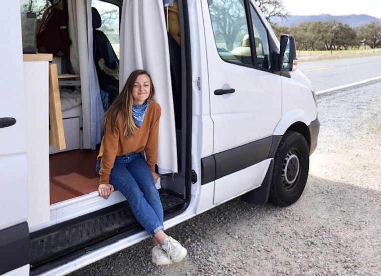 Erica Horn with her van.