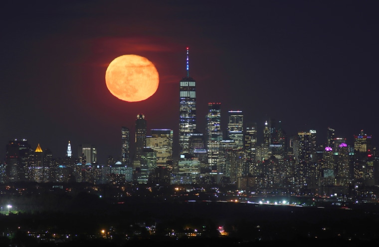 Moonrise Above Lower Manhattan in New York City