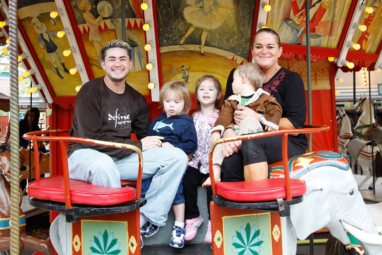 Thomas Beatie And Family Enjoy Day At Amusement Park