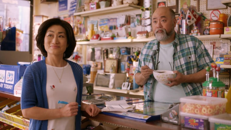Jean Yoon as "Umma" and Paul Sun-Hyung Lee as "Appa" in an episode of Kim's Convenience.