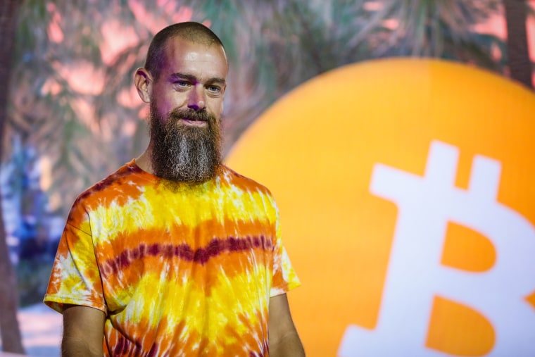 Jack Dorsey, co-founder and chief executive officer of Twitter Inc. and Square Inc., speaks during the Bitcoin 2021 conference in Miami on Friday, June 4, 2021.