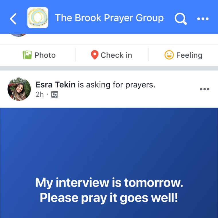 This image provided by Facebook in August 2021 shows a simulation of the social media company's prayer request feature.