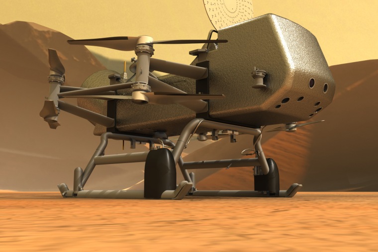 Artist's Impression of Dragonfly on Titan’s surface,