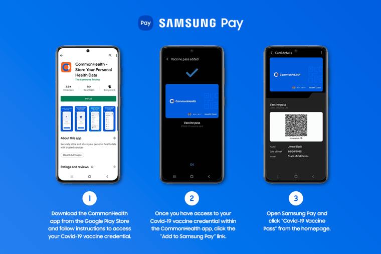 A Vaccine Pass feature has been added to Samsung Pay.