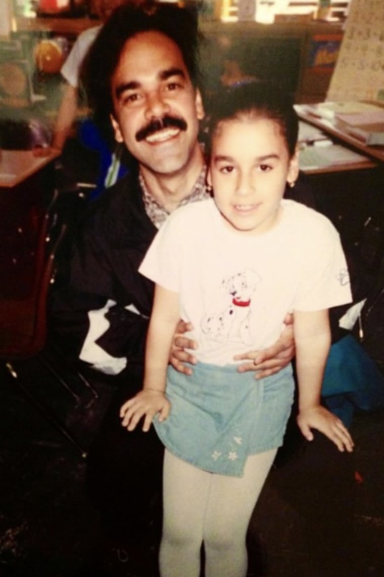 A picture of Devyn with her father, around the time of 9/11.